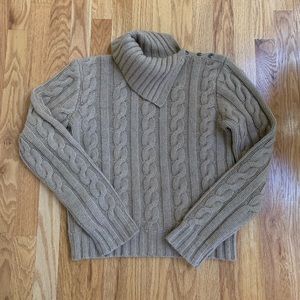 👉Like 🆕 RALPH LAUREN WOOL / CASHMERE SWEATER Buttoned-Placket Turtleneck👈